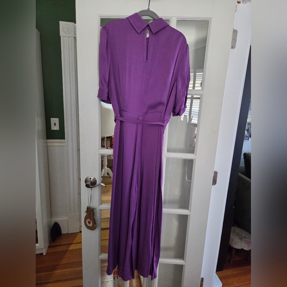 LK Bennett Purple Wide-Leg Jumpsuit with Belt - Size 14 - Picture 10 of 15